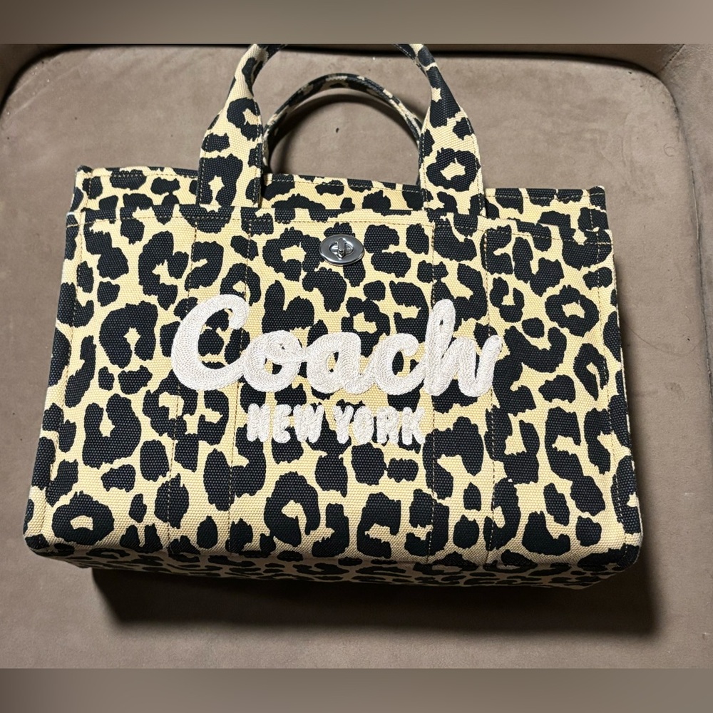 Leopard Coach Medium Tote Bag